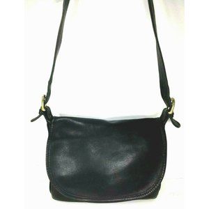 Coach Fletcher 4150 Vintage Black Soft Leather Flap Shoulder Bag